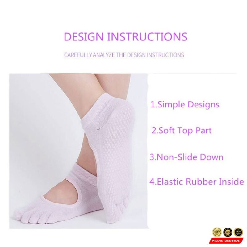 Hengju Kaos Kaki Ankle Olahraga Yoga Pilates Anti Slip Wanita [MRH2] - Image 8