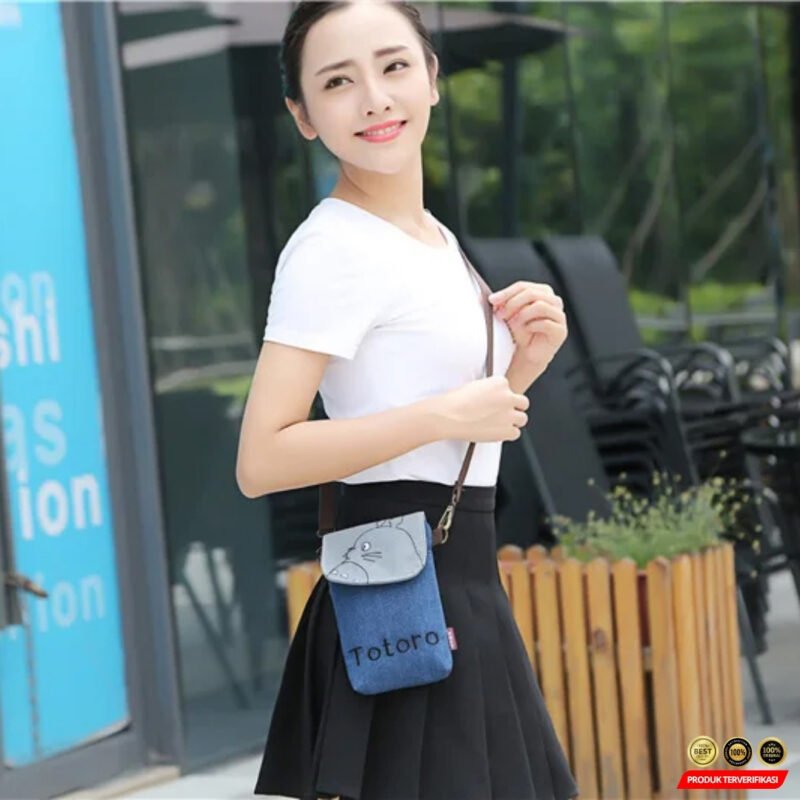 Tas Selempang Mini Crossbody Bag Canvas Model Totoro - Image 9