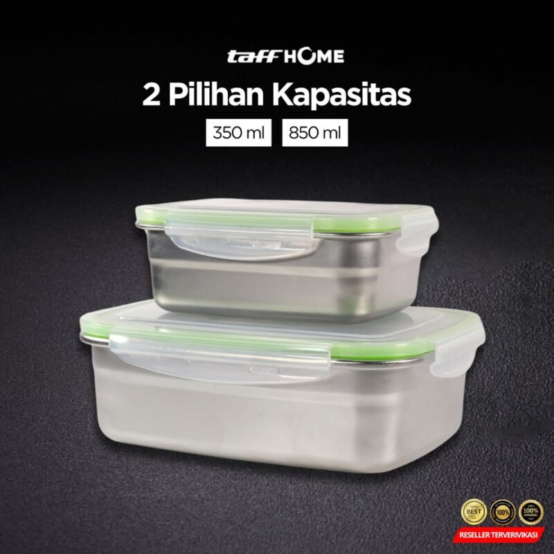 Kotak Makan Anti Tumpah Lunch Box Stainless Steel 304 350ml - Image 5