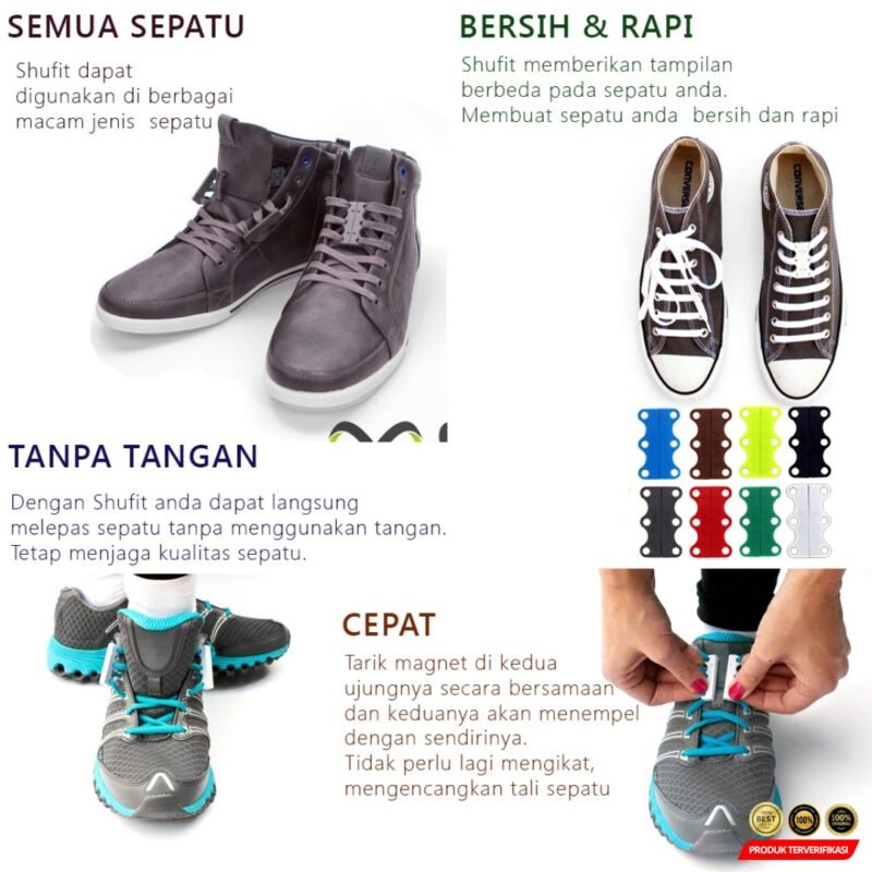 HooJun Tali Sepatu Magnet Automatic Shoes Buckle - Black [MRH2] - Image 7
