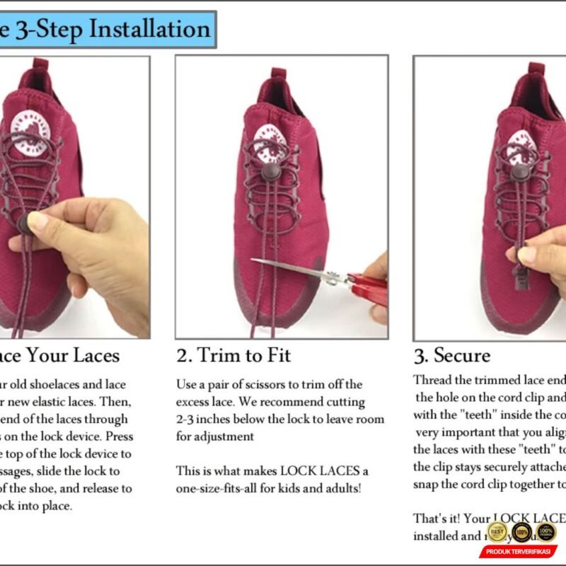 Tali Sepatu Unik Lazy Free Tie Elastic Shoe Lace 1 Pair - Image 7