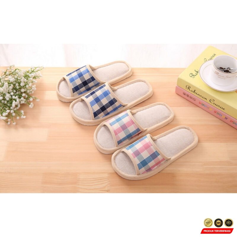 Sandal Selop Linen Comfy Indoor Slipper - Image 3