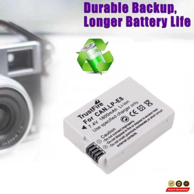 TrustFire Baterai Kamera Canon EOS 550D LP-E8 1800mAh - [MRH1] - Image 6