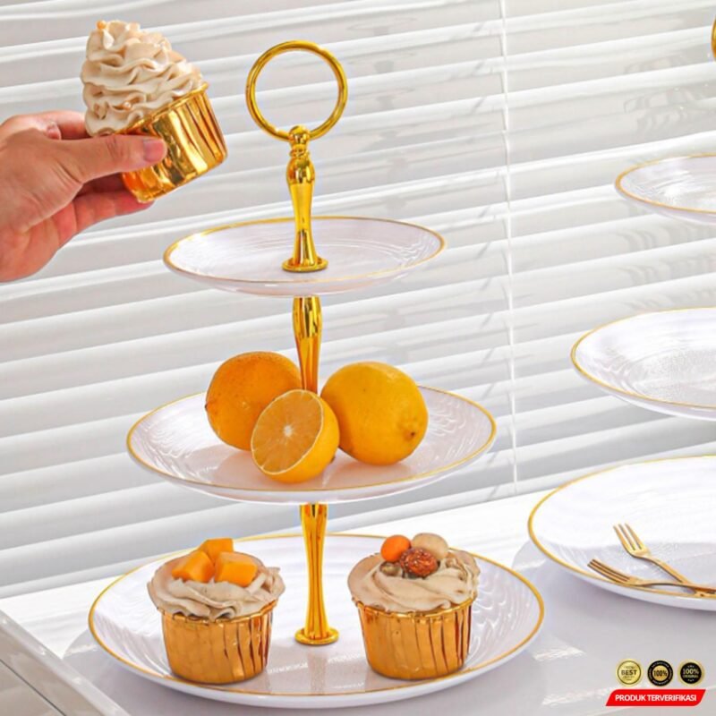 Rak Kue Susun 3 Tingkat Detachable Plate Cake Stand Display - Image 5