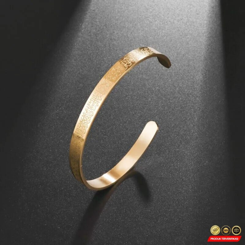 Slyz Gelang Cuff Bracelet Ayat Kursi Anti Karat Stainless Steel - [MRH2] - Image 4