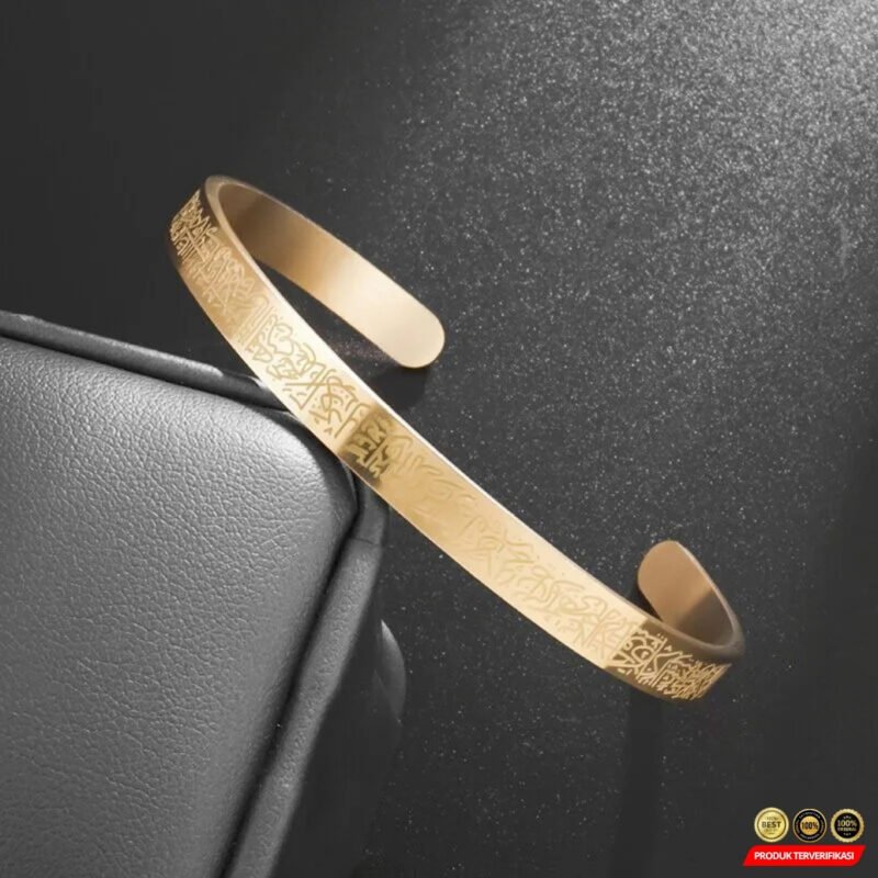 Slyz Gelang Cuff Bracelet Ayat Kursi Anti Karat Stainless Steel - [MRH2] - Image 5