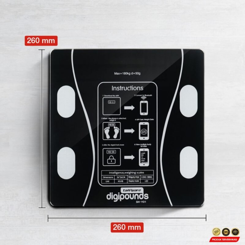 Taffware Digipounds Timbangan Badan Digital Scale 180kg - [MRH1] - Image 7