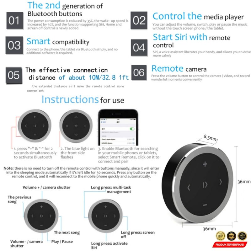 Smart Remote Setir Bluetooth
