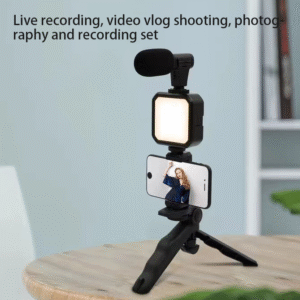 Vlogging Kit 3in1 Microphone Fill Light Flexibel Tripod