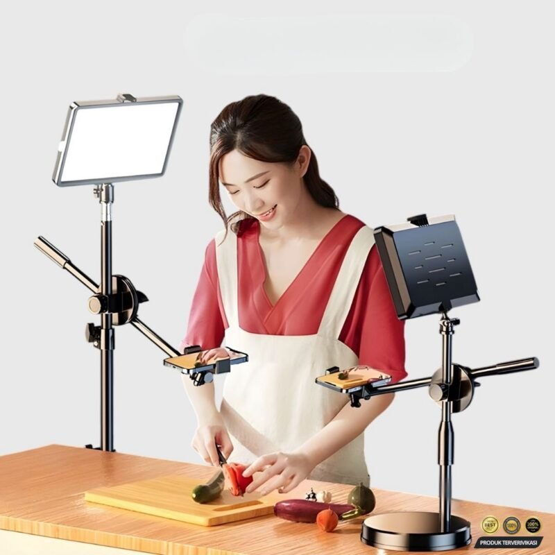 TaffSTUDIO Lampu Kamera Fill Light Phone Holder Overhead 3in1 Color - [MRH1] - Image 8
