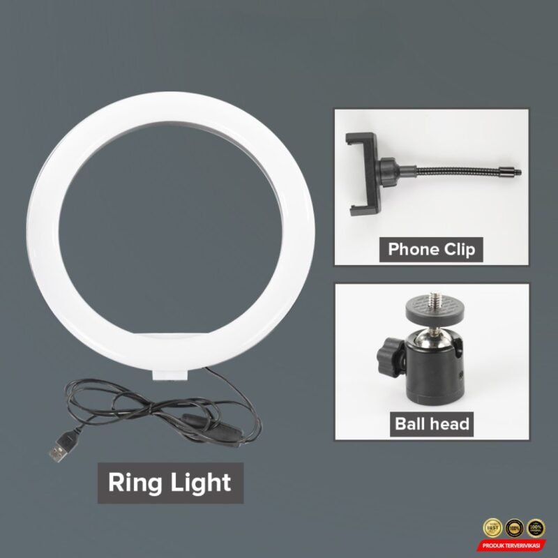 TaffSTUDIO Lampu Ring Light LED 3in1 Color Phone Holder 25.4cm 10W - [MRH1] - Image 8