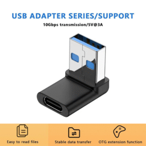 Type C Female to USB 3.2 Male Elbow High Speed Adapter