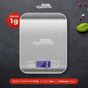 Taffware Digipounds Timbangan Dapur Mini Digital Scale 5kg 1g