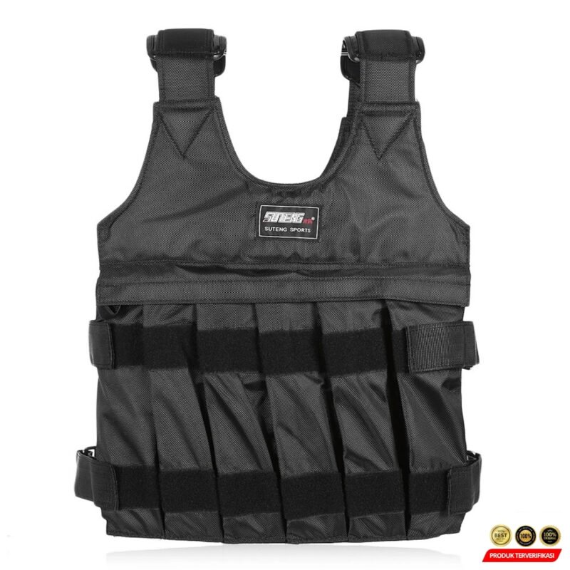 Rompi Pemberat Latihan Lari Weighted Vest Beban 20kg - Black - Image 3