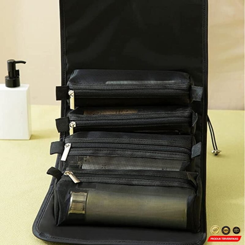 Tas Make Up 4in1 Roll Portable Organizer Make Up Pouch - Gambar 4