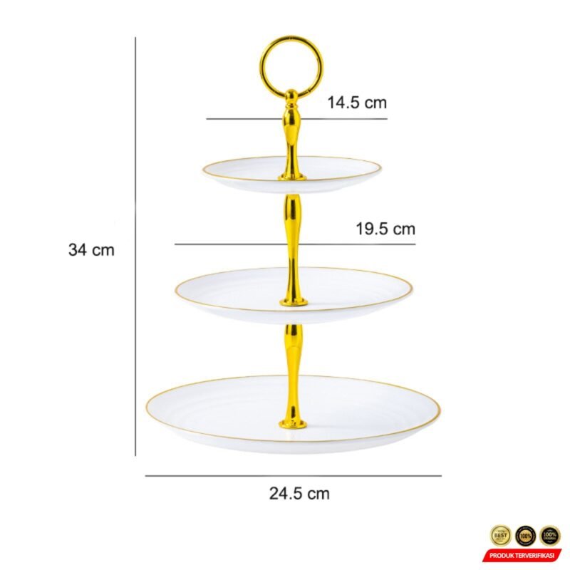 Rak Kue Susun 3 Tingkat Detachable Plate Cake Stand Display - Image 2