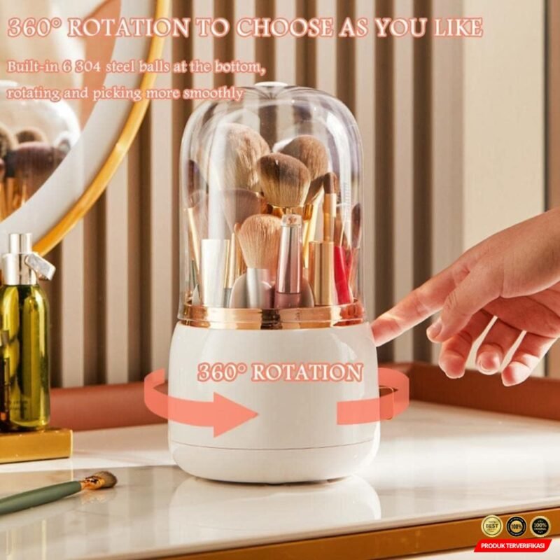 Life Tempat Kuas Make Up Brush Storage Rotating Bucket Dustproof - Image 4