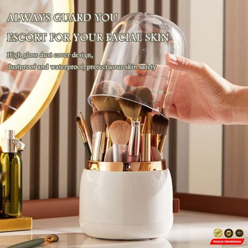 Life Tempat Kuas Make Up Brush Storage Rotating Bucket Dustproof - Image 6