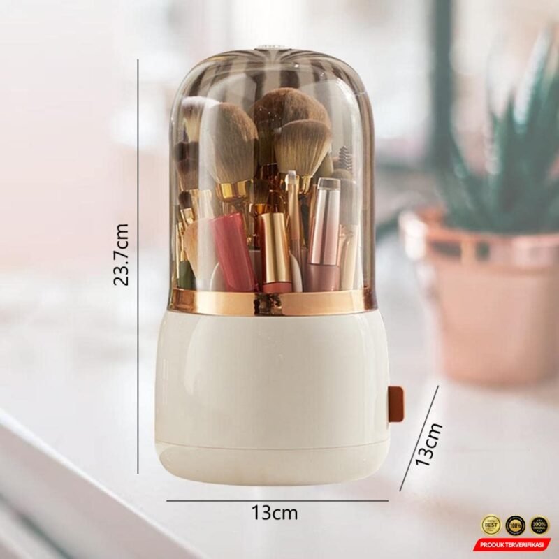 Life Tempat Kuas Make Up Brush Storage Rotating Bucket Dustproof - Image 9