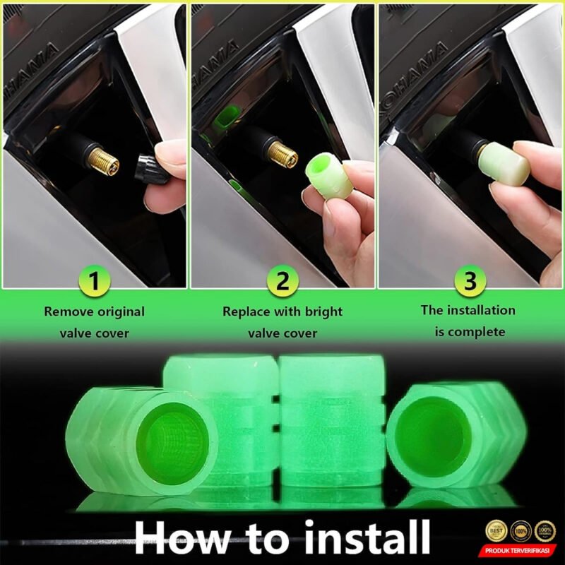 (4PCS) Tutup Pentil Ban Mobil Motor Sepeda Neon - [MRH2] - Image 4
