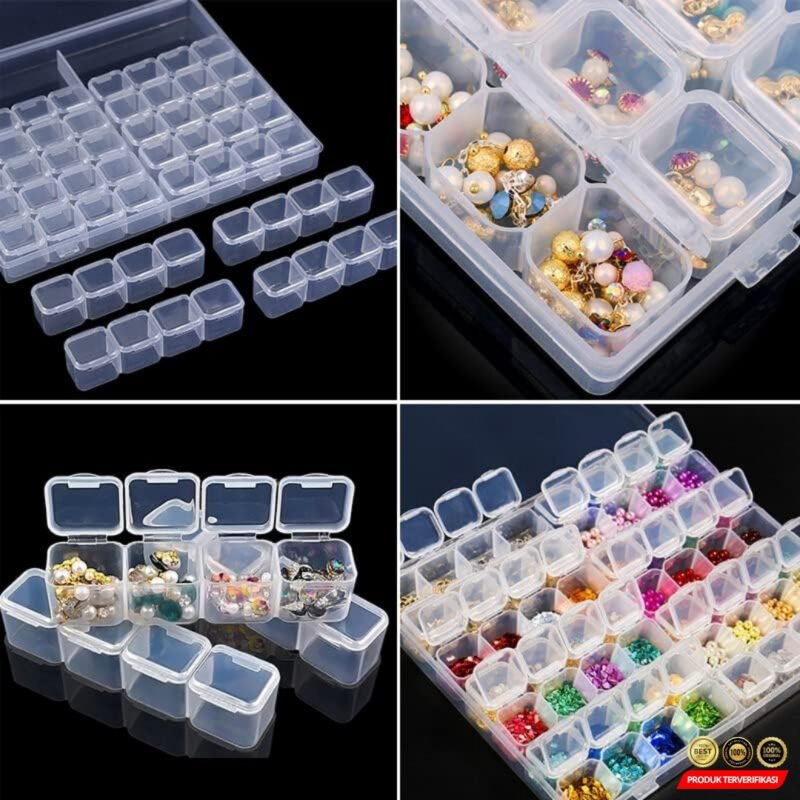 Kotak Perhiasan Aksesoris Plastic Storage Jewelry Box 56 Grid - [MRH2] - Image 5