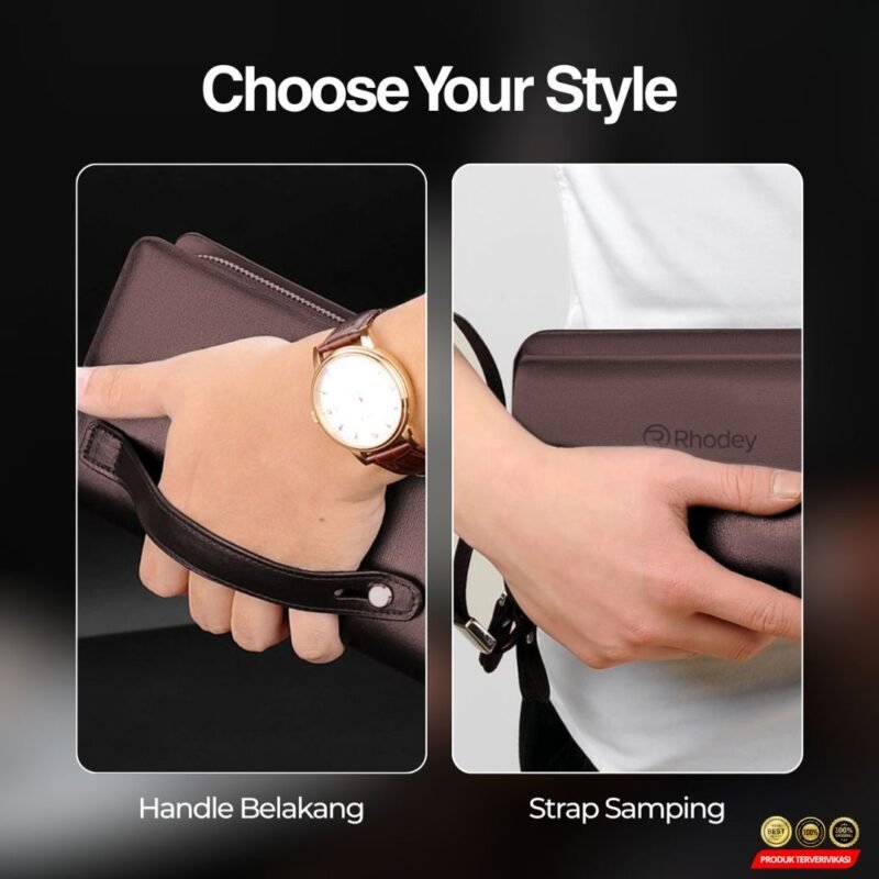 Rhodey Dompet Tas Clutch Wanita Bahan PU Leather Minimalis Elegan - [MRH1] - Image 5