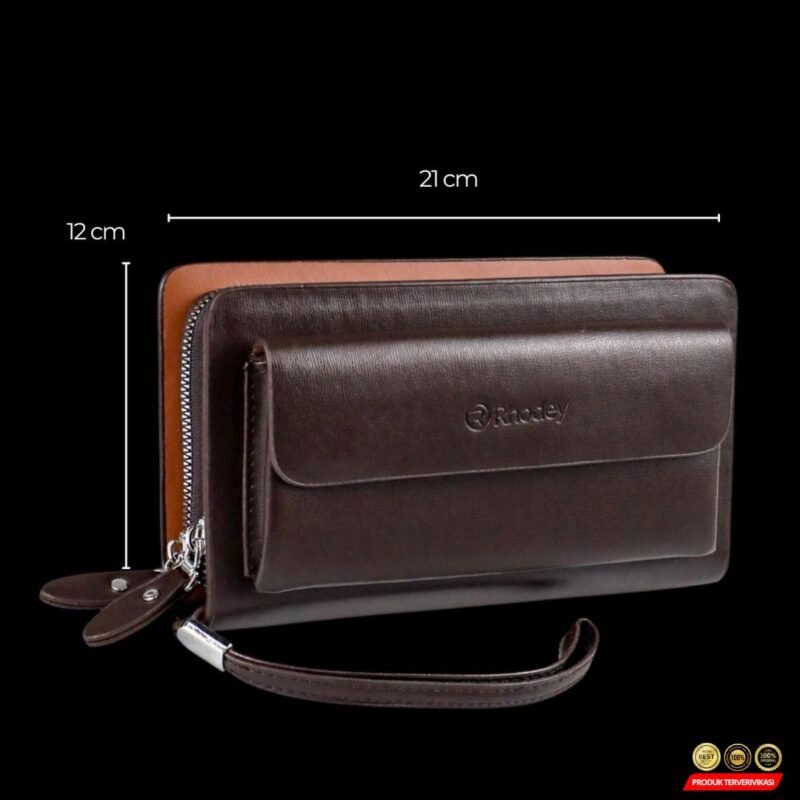 Rhodey Dompet Tas Clutch Wanita Bahan PU Leather Minimalis Elegan - [MRH1] - Image 8