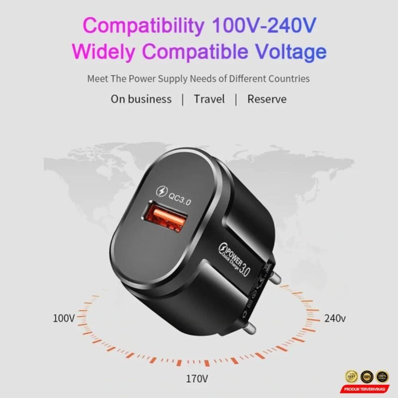 Charger USB Smartphone Quick Charge QC3.0 3A 18W Plug - Gambar 10