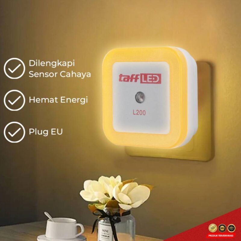 Lampu Tidur LED EU Plug Sensor Cahaya Cool White 250V 0.5W - Gambar 4