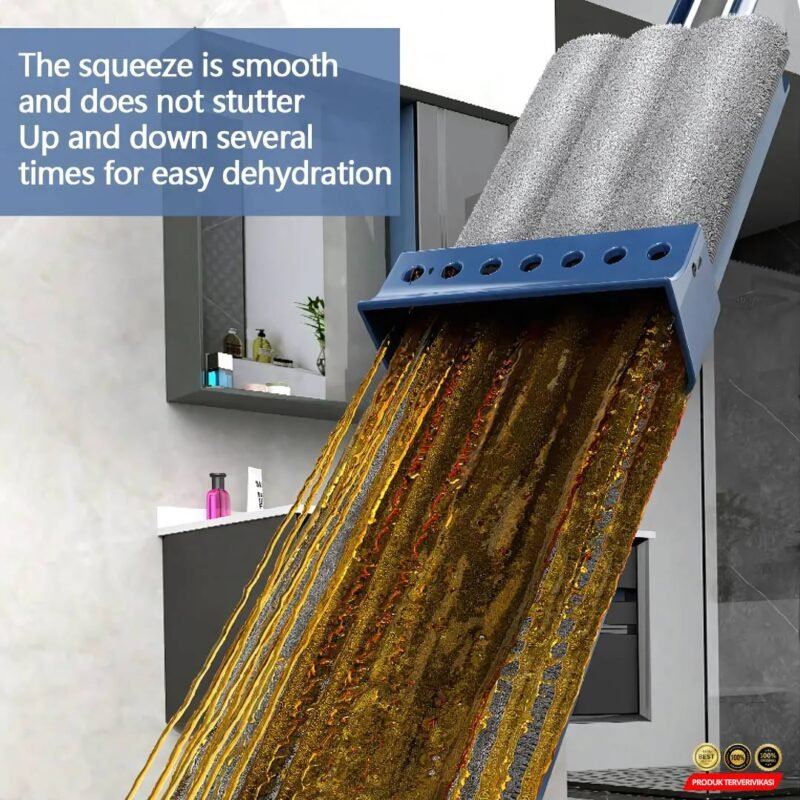 Bwohops Kain Pel Hands-free Lazy Flat Mop Wet and Dry with 2 Cloth - [MRH1] - Image 4