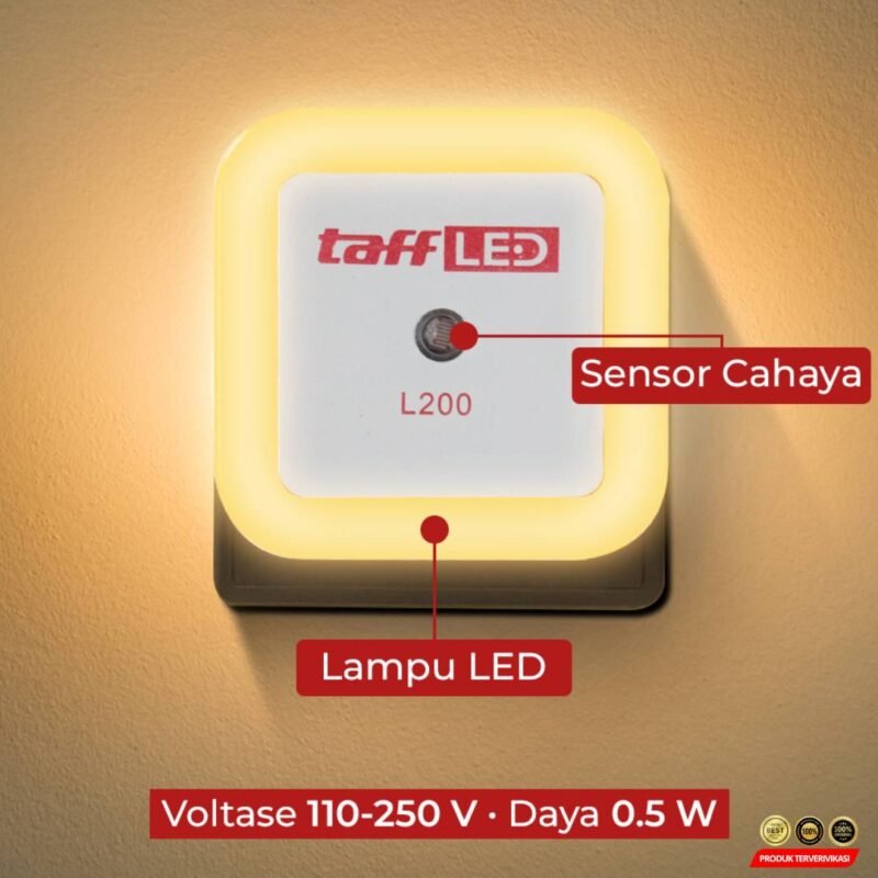 Lampu Tidur LED EU Plug Sensor Cahaya Cool White 250V 0.5W - Gambar 3