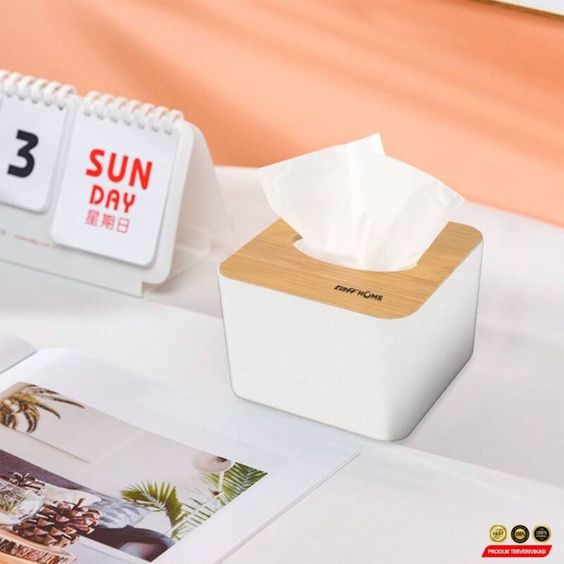 Kotak Tisu Kayu Multifungsi Wooden Tissue Box 12.5x12.5x8.5cm - Gambar 5