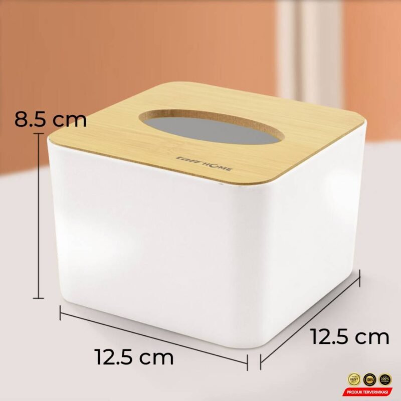 Kotak Tisu Kayu Multifungsi Wooden Tissue Box 12.5x12.5x8.5cm - Gambar 6