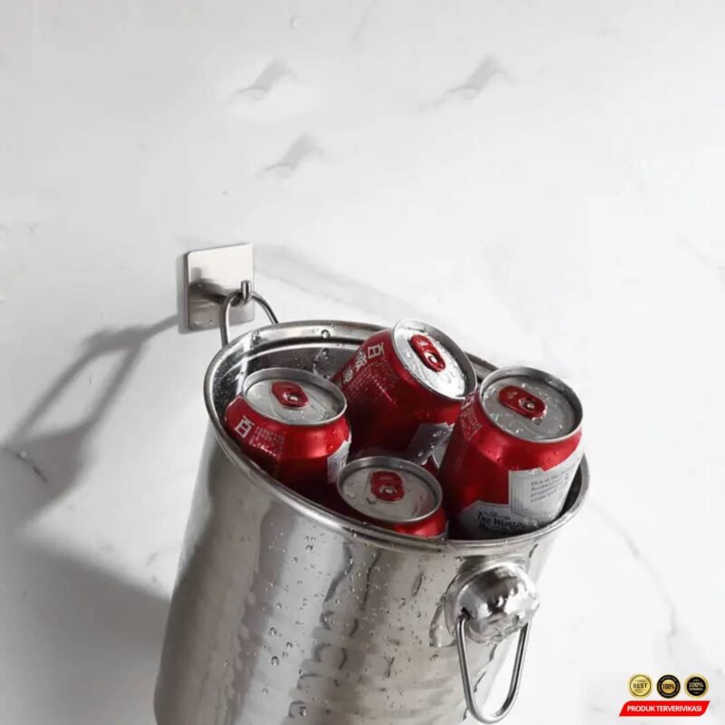 Gantungan Dinding Adhesive Wall Hook Stainless Steel - Image 6