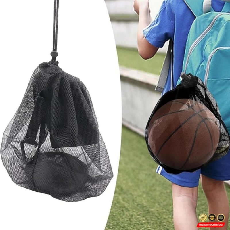 OSHHNI Tas Serut Penyimpanan Bola Basket Olahraga Drawstring Bag Mesh - [MRH2] - Image 7