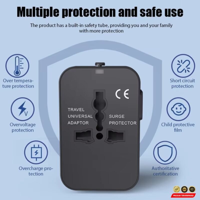 Universal Travel Adaptor Multi Port USB Type C UK EU USA 2.1A - Image 7