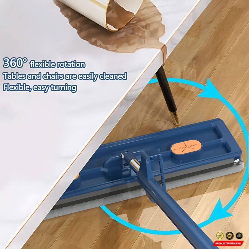 Bwohops Kain Pel Hands-free Lazy Flat Mop Wet and Dry with 2 Cloth - [MRH1] - Image 3