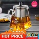 One Two Cups Teko Kaca Saringan Tahan Panas Api Infuser Teapot 500ml - [MRH2]