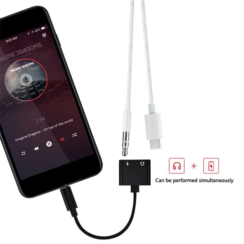 Adaptor 2in1 USB Type C to AUX 3.5mm Headphone USB Type C