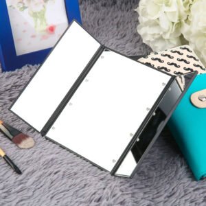 Blue ZOO Cermin Make Up Portable Foldable Mirror with LED Light