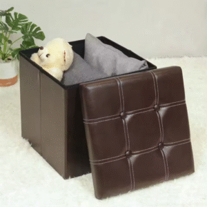 Sofa Kotak Penyimpanan Barang Foldable Storage Leather 38x38x36cm