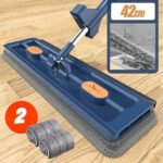 Kain Pel Hands-free Lazy Flat Mop Wet and Dry with 2 Cloth