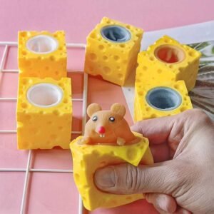 Squishy Toy Mouse In The Cheese Pop Up Anti Stress Fidget