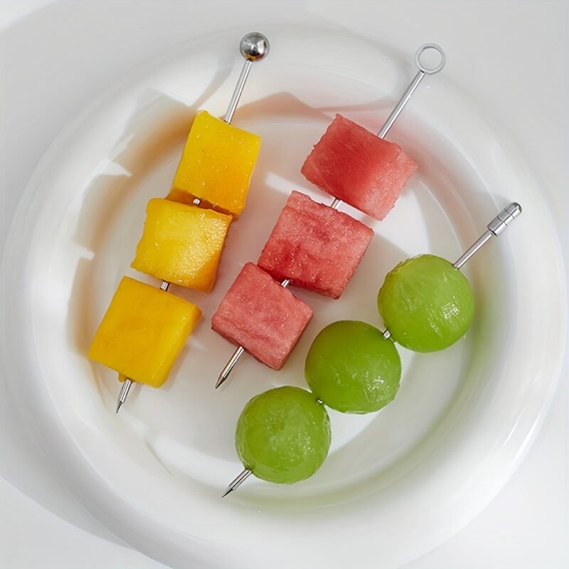 Tusukan Buah Cocktail Pick Garnish Decoration Stainless Steel Sphere - Golden