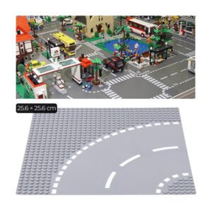 Base Plate Jalan Raya LEGO Building Blocks Road 25.6x25.6cm T Road