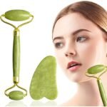 Face Massager Jade Roller Guasha 2in1 Alat Pijat Wajah