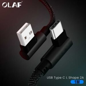 Kabel Data USB Type C Multifungsi L Shape 2A 1M