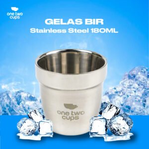 Gelas Stainless Steel Korea Single Wall Glass 180ml