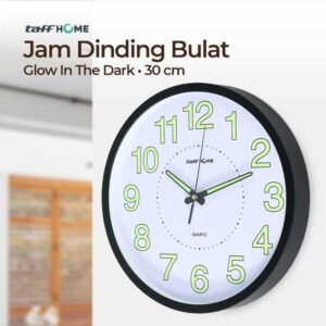 Jam Dinding Bulat Quartz Luminous Glow in The Dark 30cm