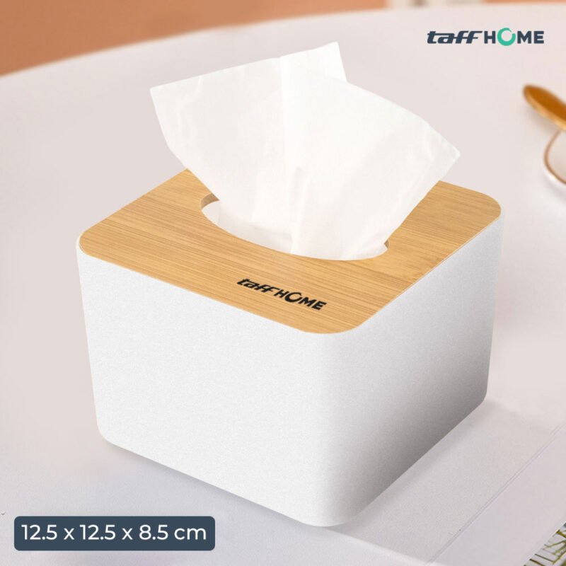Kotak Tisu Kayu Multifungsi Wooden Tissue Box 12.5x12.5x8.5cm